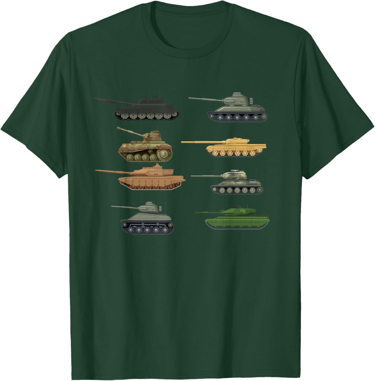 Tank Military Birthday for Boys Girls Toddlers T-Shirt - T-Shirt | Forest
