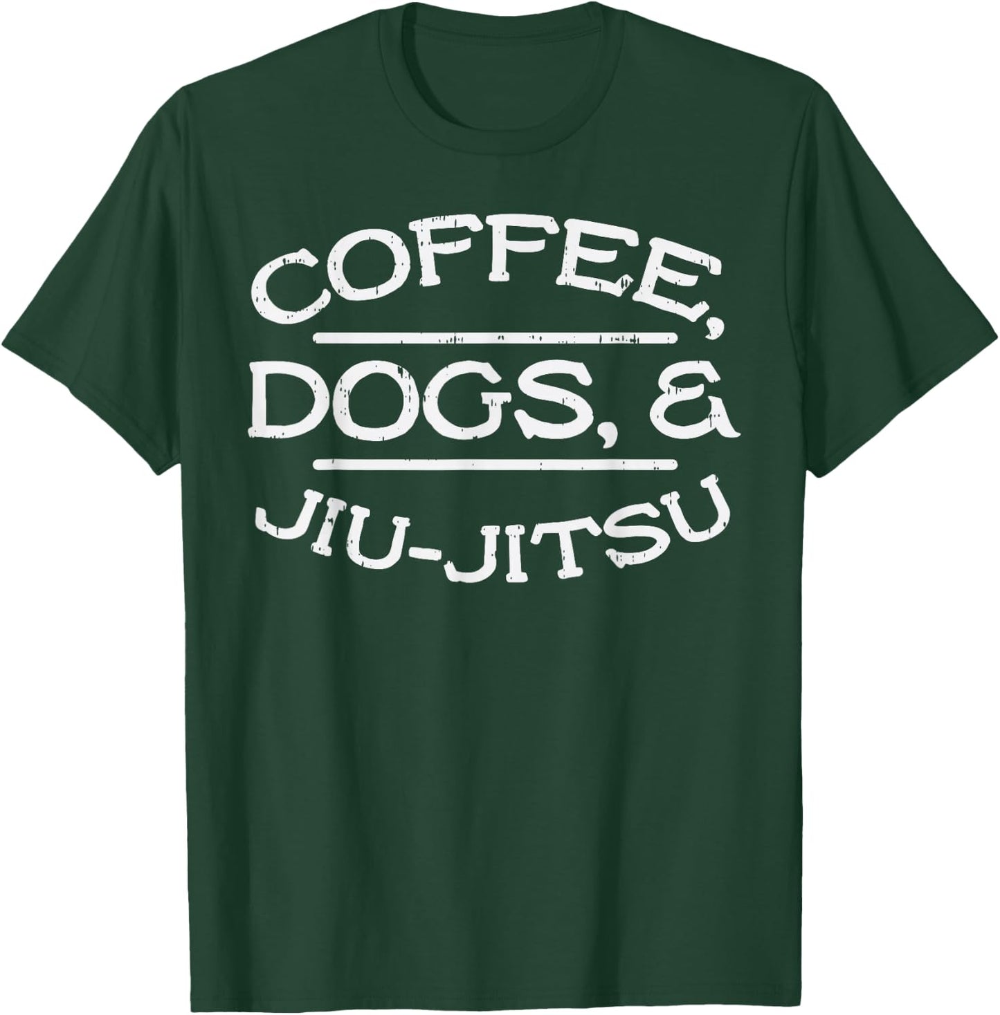 Coffee Dogs Jiu Jitsu BJJ Sports Brazilian Martial Arts Gift T-Shirt - T-Shirt | Forest
