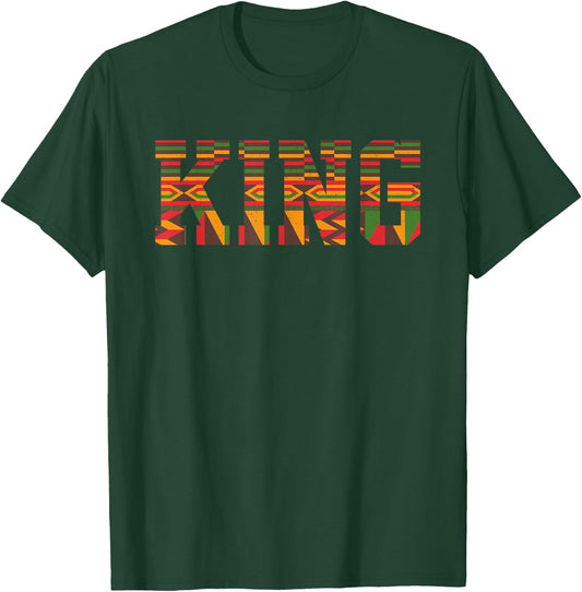 African King Art For Boys Men Afro African Print Kente Cloth T-Shirt - T-Shirt | Forest
