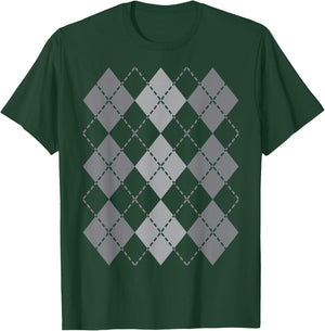 Preppy Plaid Argyle Stylish & Fun Faux Sweater Design T-Shirt - T-Shirt | Forest