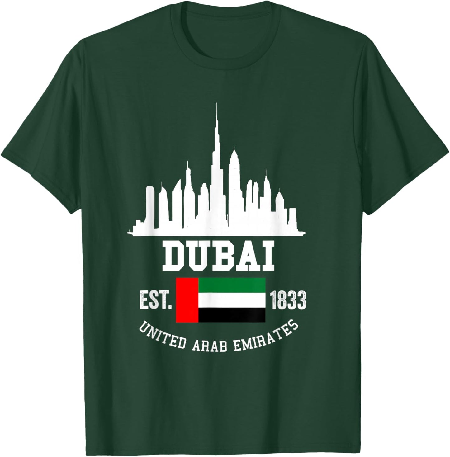 Dubai Souvenir Skyline UAE United Arab Emirate Reminder T-Shirt - T-Shirt | Forest