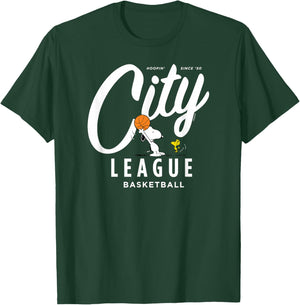 Peanuts Boys -Kids Basketball Graphic Blue Small T-Shirt - T-Shirt | Forest