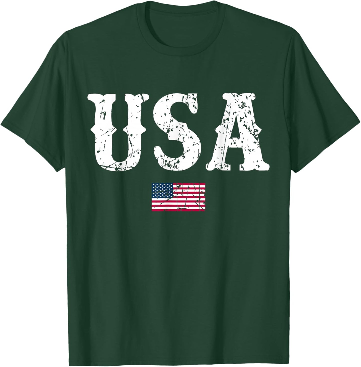 USA United States of America American Flag July 4th T-Shirt - T-Shirt | Forest