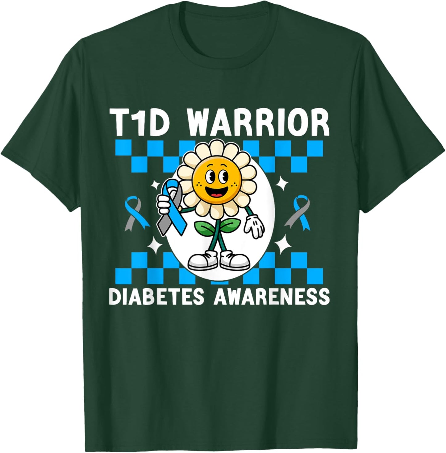 T1D Warrior Type 1 Diabetes Awareness Diabetic kids T-Shirt - T-Shirt | Forest