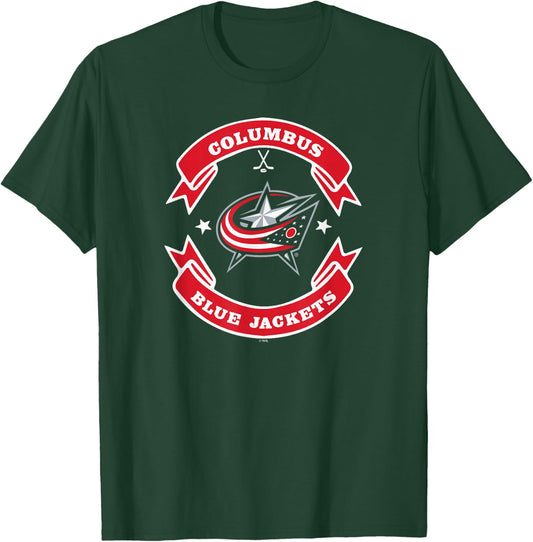 Columbus Blue Jackets Blaze Navy Officially Licensed T-Shirt - T-Shirt | Forest