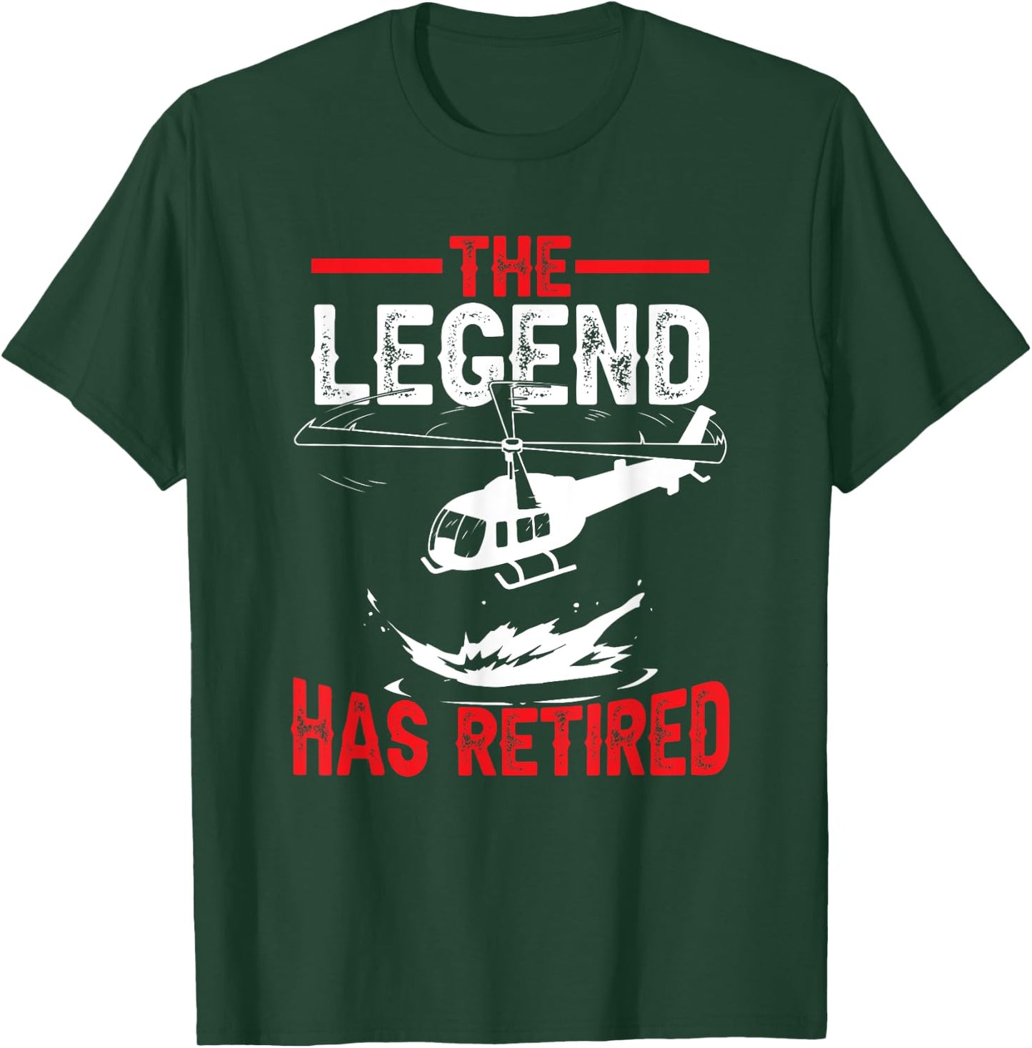 Retired Retirement Helicopter Pilot T-Shirt - T-Shirt | Forest