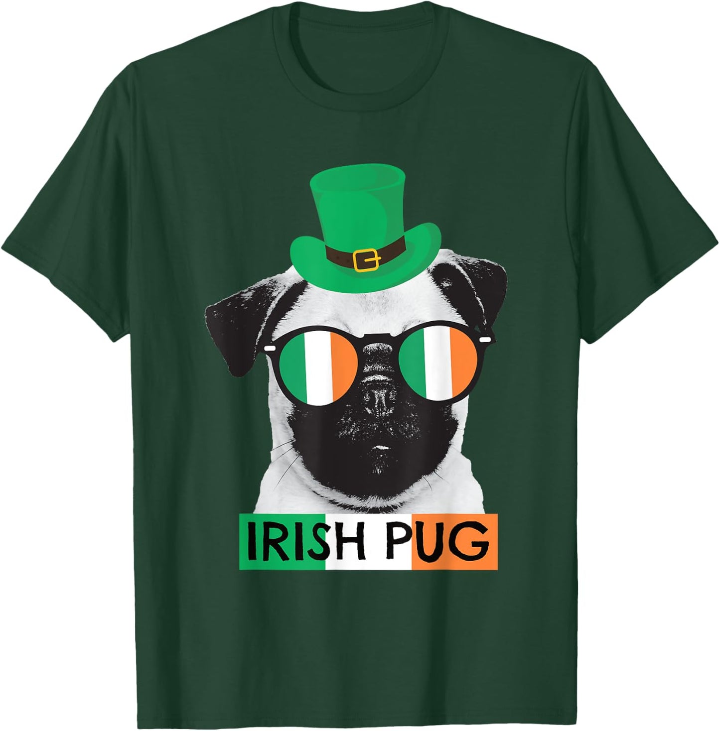 Irish Pug St Patricks Day Shirt for Pug Dog Lovers T-Shirt - T-Shirt | Forest