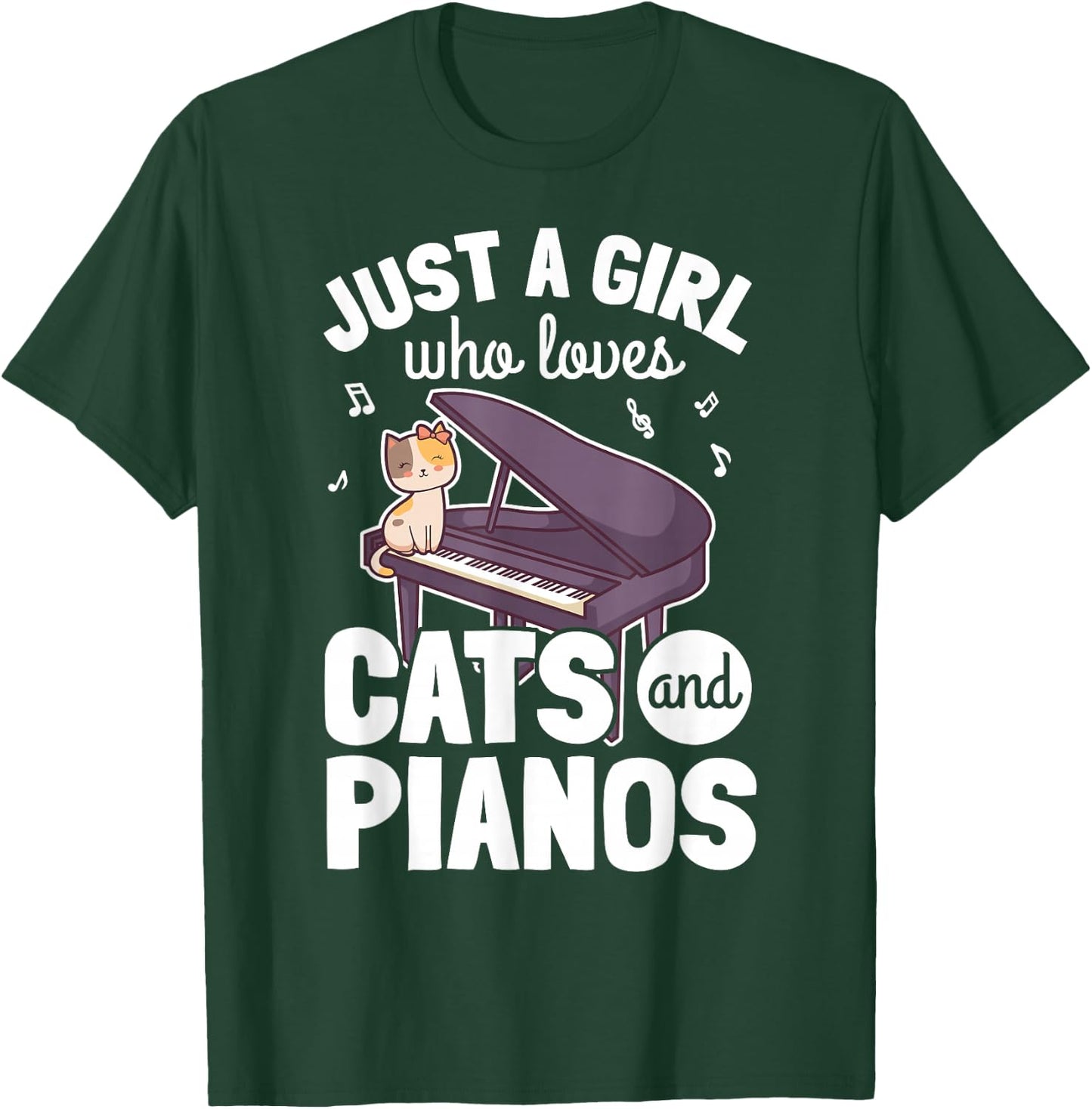 Piano Player Pianist Piano Musician I Cat T-Shirt - T-Shirt | Forest