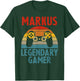 MARKUS Gift Name Personalized Funny Gaming Geek Birthday T-Shirt - T-Shirt | Forest