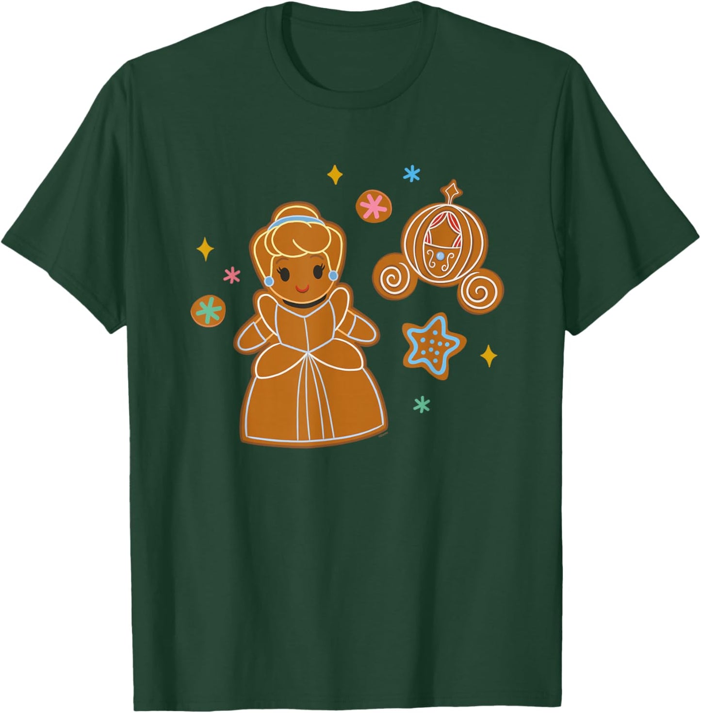 Disney Princess Holiday Christmas Gingerbread Cinderella T-Shirt - T-Shirt | Forest