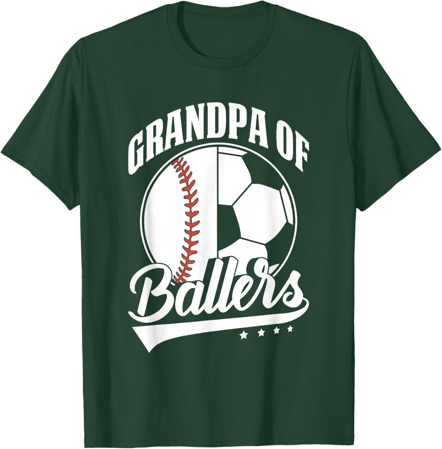 Grandpa Of Ballers Soccer Baseball Player T-Shirt - T-Shirt | Forest