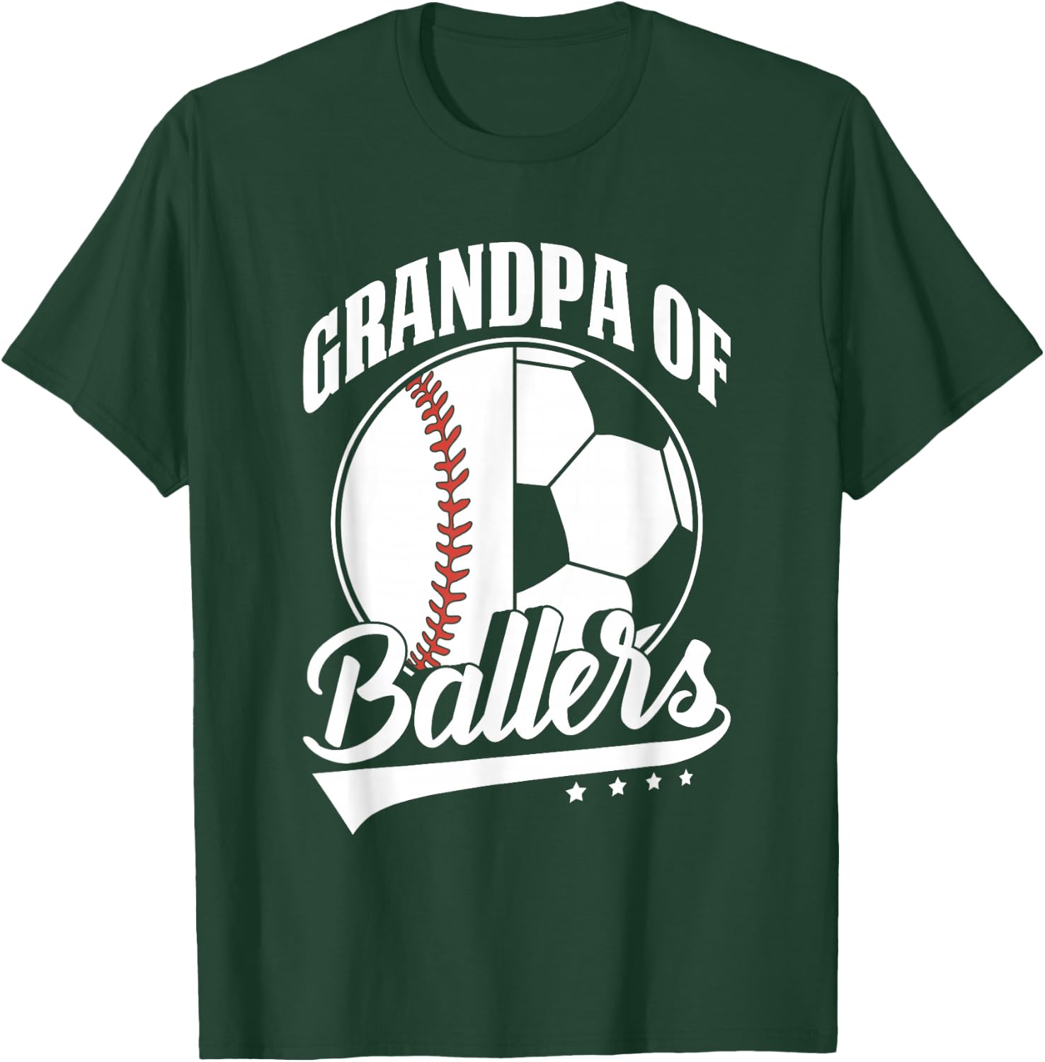 Grandpa Of Ballers Soccer Baseball Player T-Shirt - T-Shirt | Forest