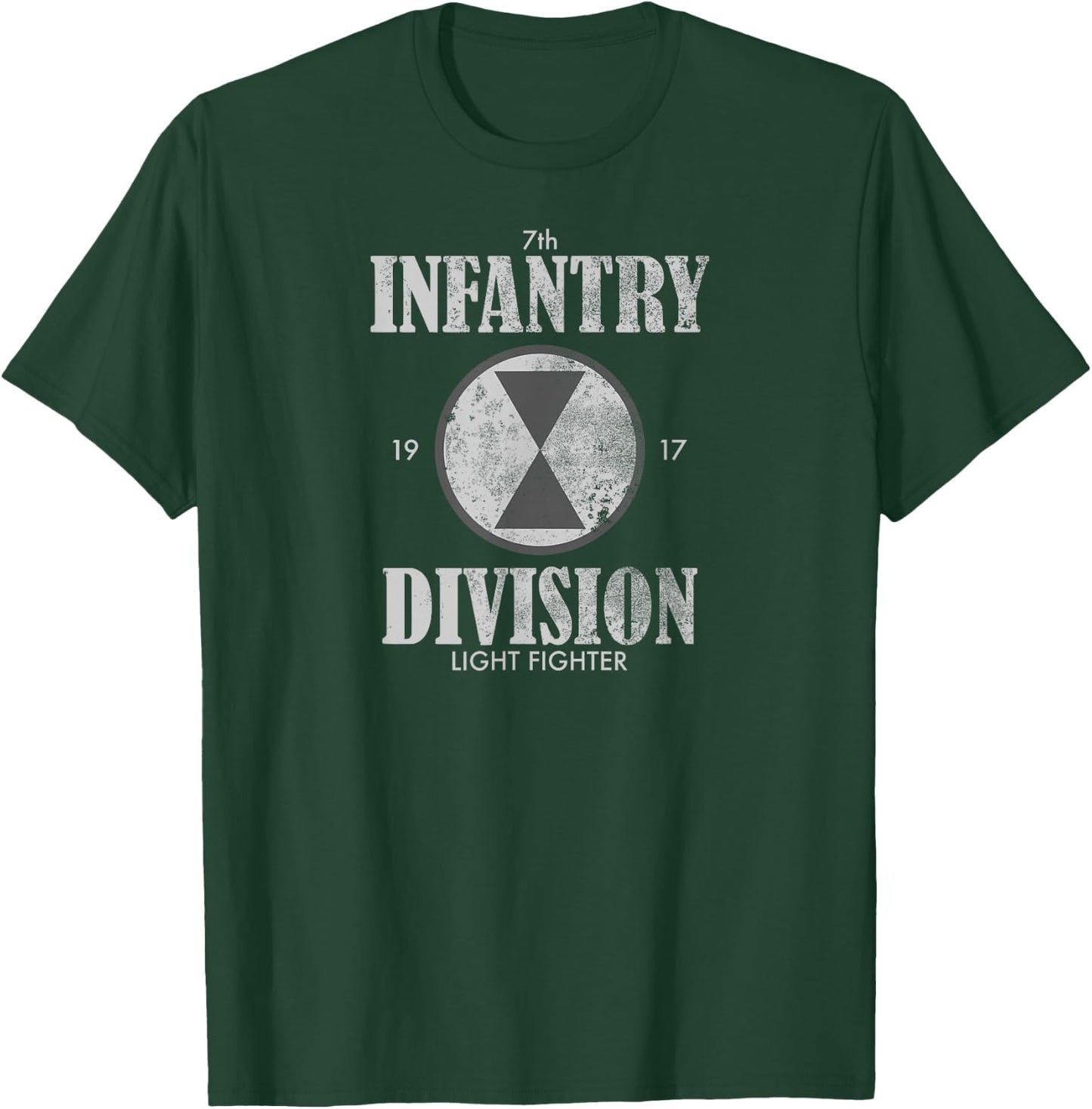 7th Infantry Division (distressed) T-Shirt - T-Shirt | Forest