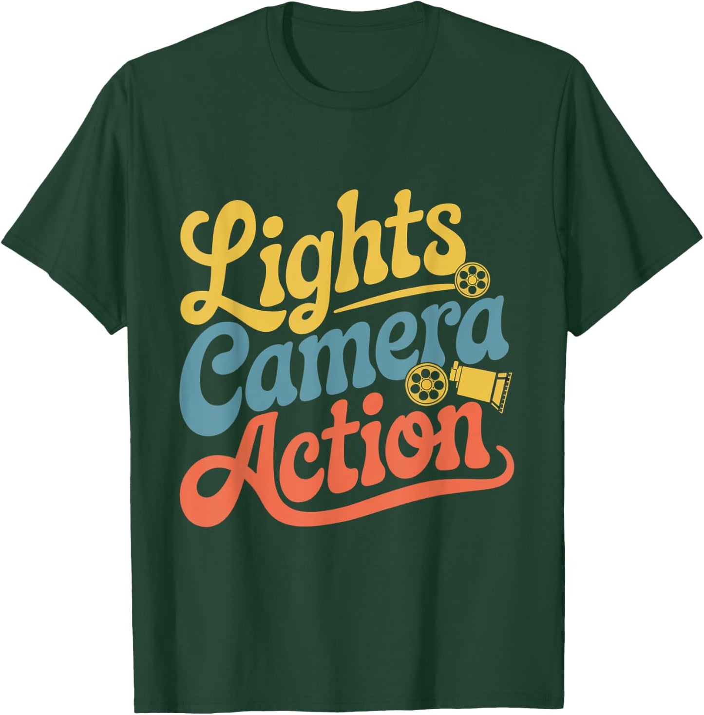 Director Film Crew Lights Camera Action Video Producer Quote T-Shirt - T-Shirt | Forest
