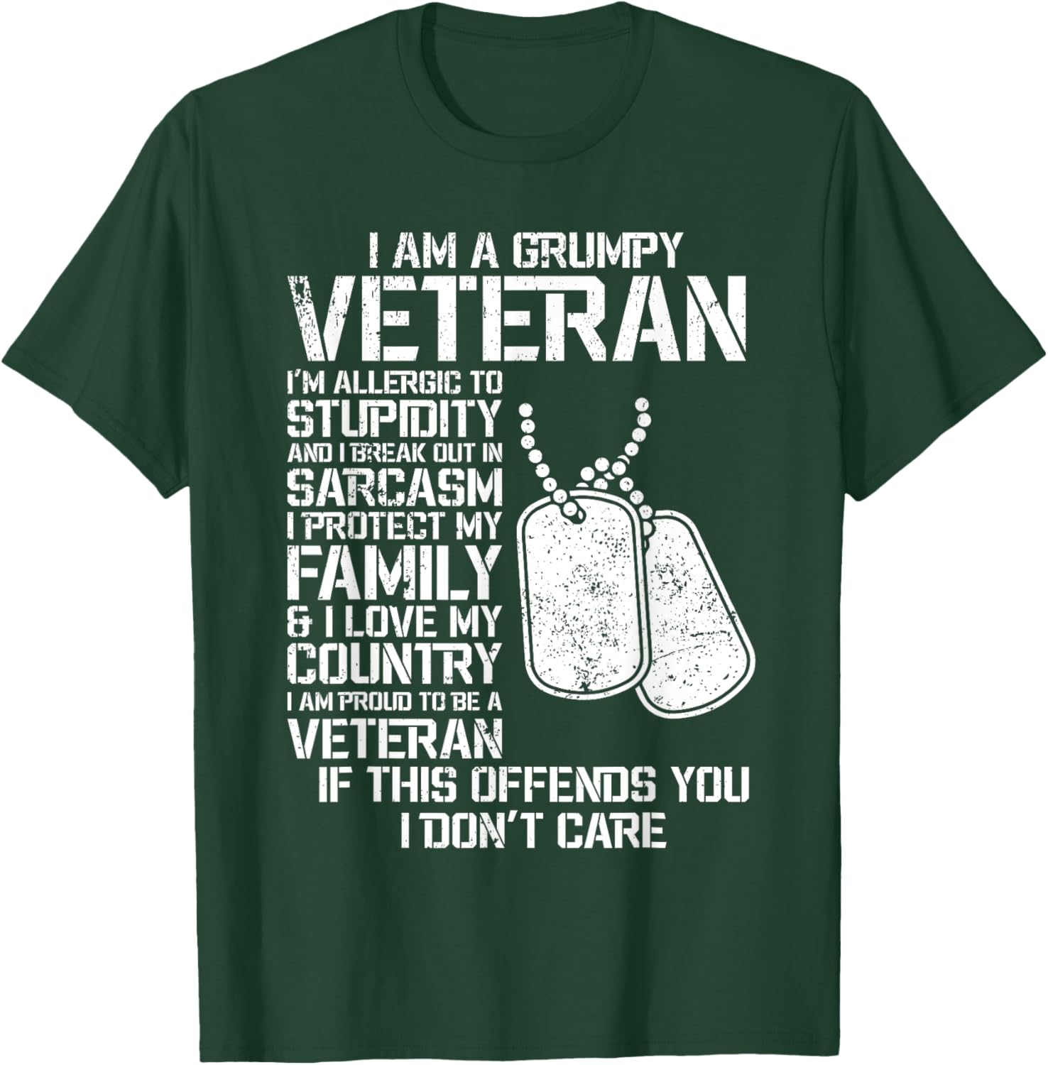 I'm A Grumpy Old Veteran Fathers Day Papa Veterans Day T-Shirt - T-Shirt | Forest