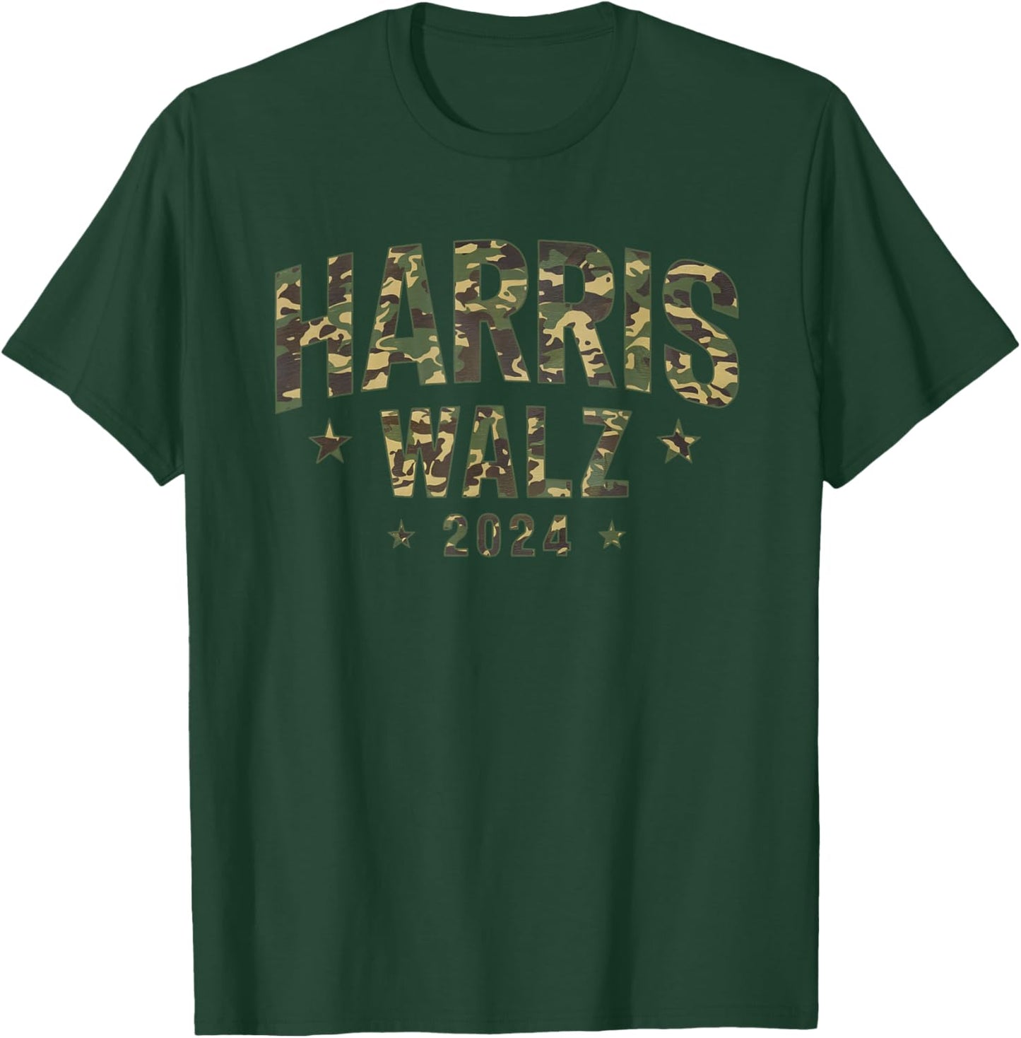 Camo Harris Walz 2024 Election Tim Walz Kamala Camouflage T-Shirt - T-Shirt | Forest