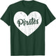 Pirates School Sports Fan Team Spirit Mascot Cute Heart Gift T-Shirt - T-Shirt | Forest