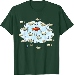 Fish Swim Against The Current In The Sea T-Shirt - T-Shirt | Forest