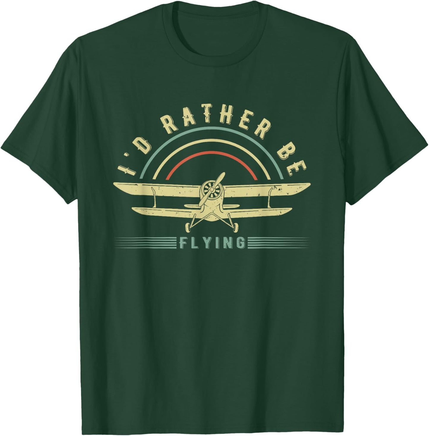 Funny Pilot Shirt I'd Rather Be Flying Airplane Pilot Gift T-Shirt - T-Shirt | Forest