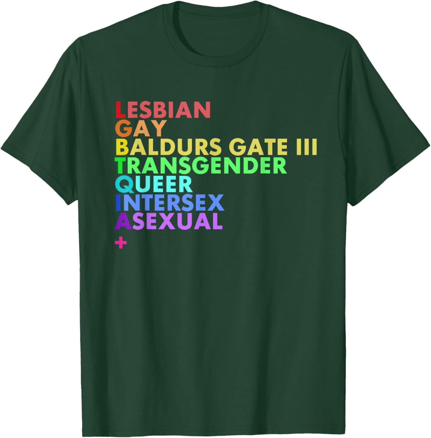 Lesbian Gay Baldurs Gate Iii Transgender Queer Intersex T-Shirt - T-Shirt | Forest