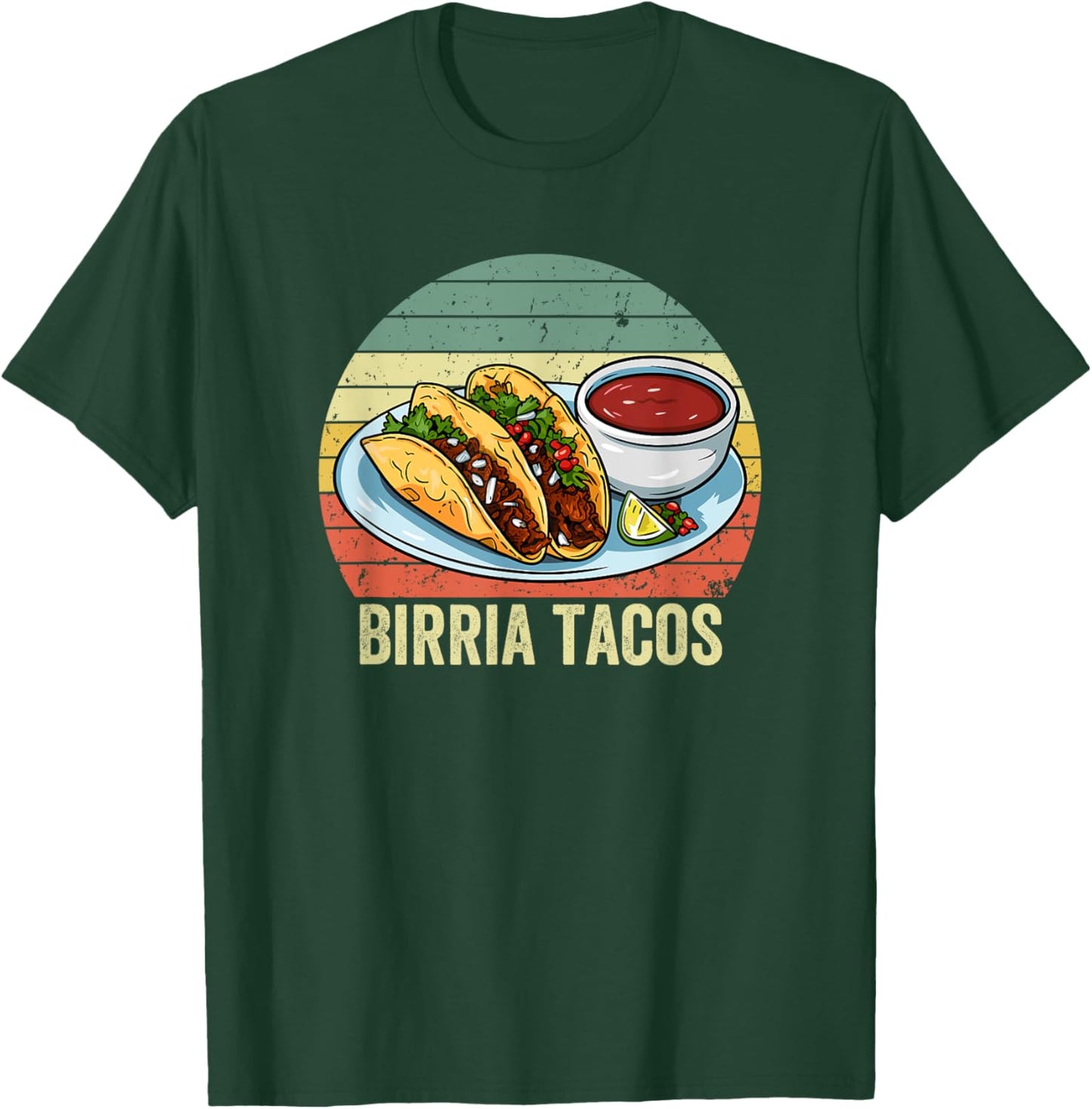 Birria Tacos with Vintage Sunset, Birria Tacos T-Shirt - T-Shirt | Forest