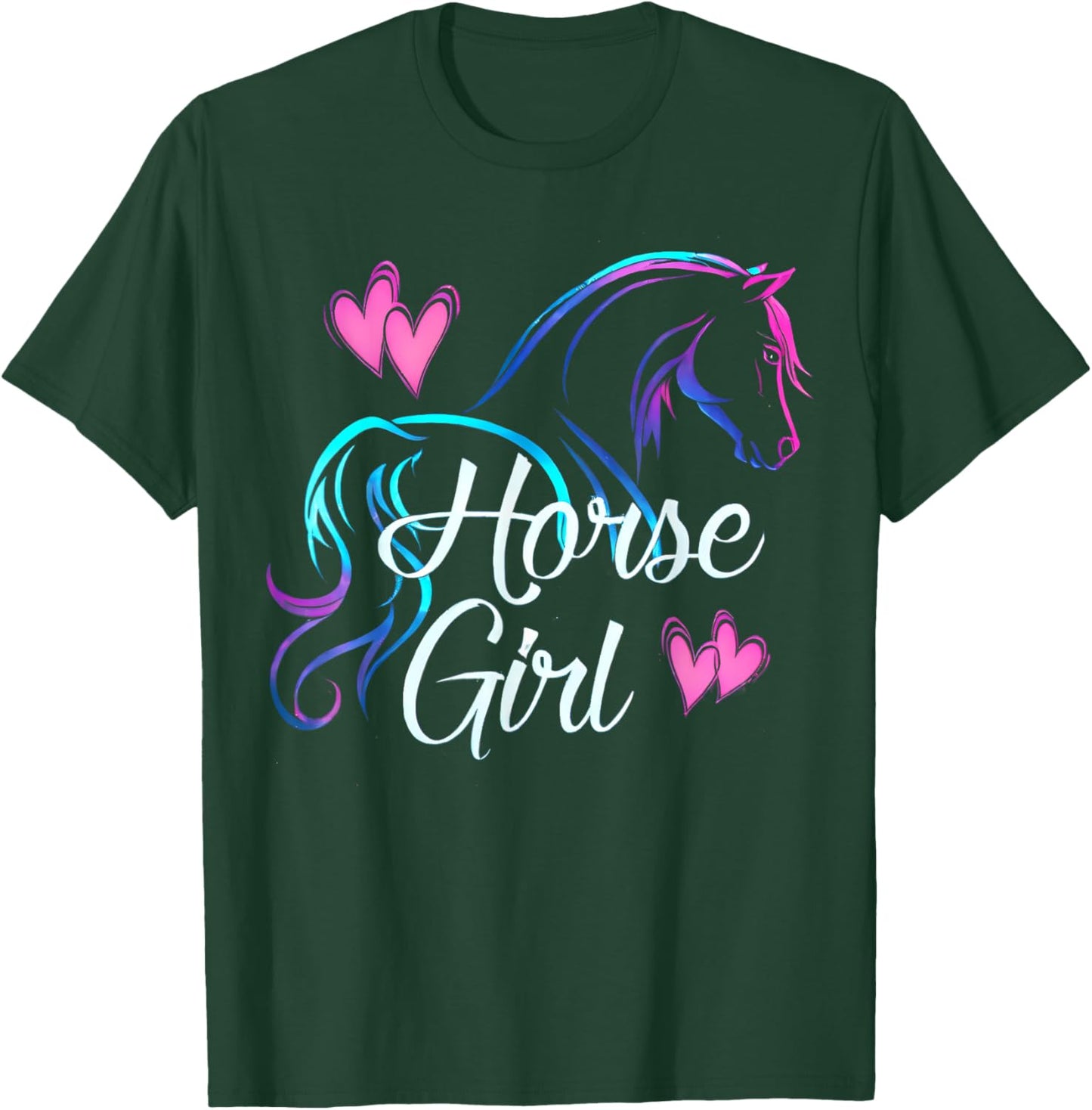 Horse Girl Riding Horse Girl Love Riding Fun for Kids and Women T-Shirt - T-Shirt | Forest