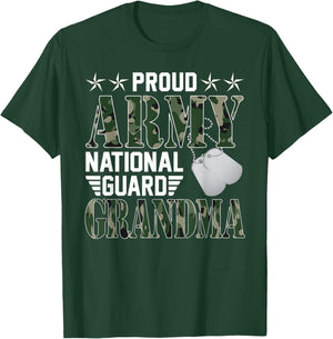 Proud Army National Guard Grandma Military Family Veteran T-Shirt - T-Shirt | Forest
