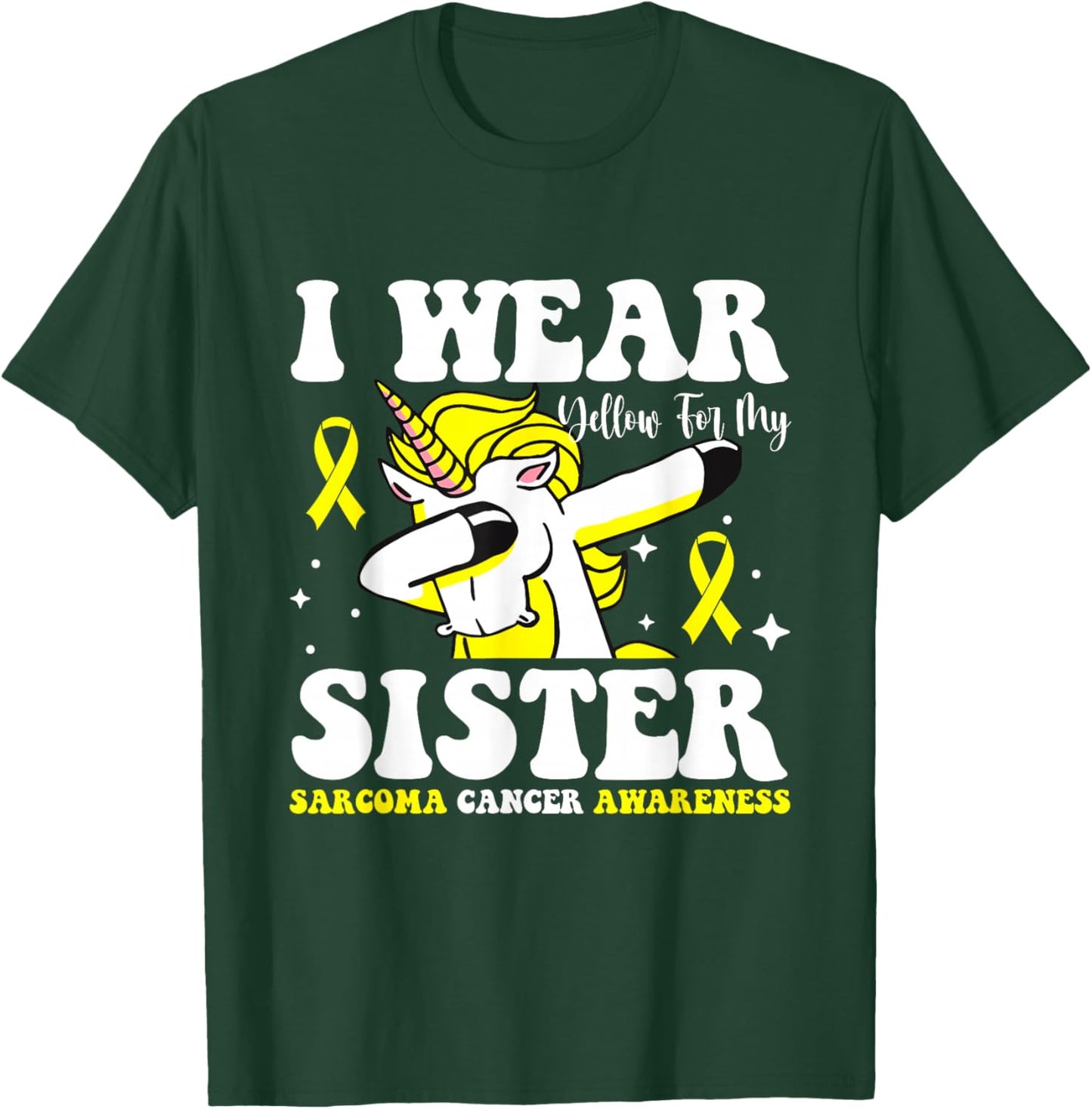 Wear Yellow Ribbon Warrior Fighter Sarcoma Awareness Month T-Shirt - T-Shirt | Forest