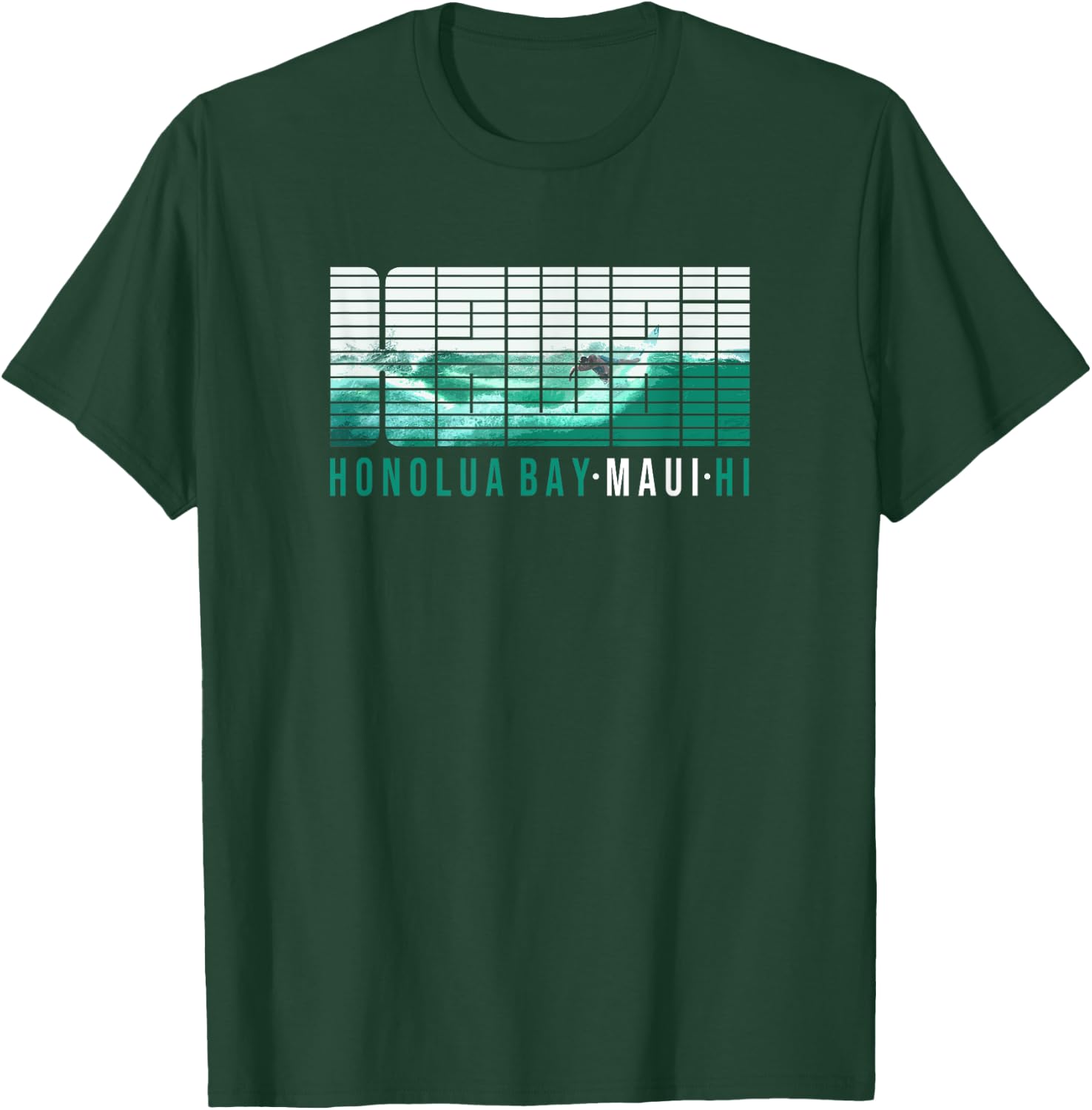 Hawaii MAUI Honolua Bay Hawaiian Surfing T-Shirt - T-Shirt | Forest