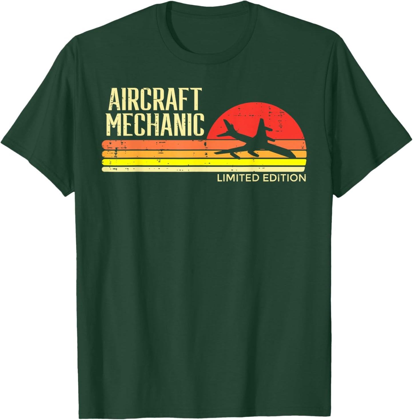 Aircraft Mechanic Limited Edition Retro Aviation Men Women T-Shirt - T-Shirt | Forest