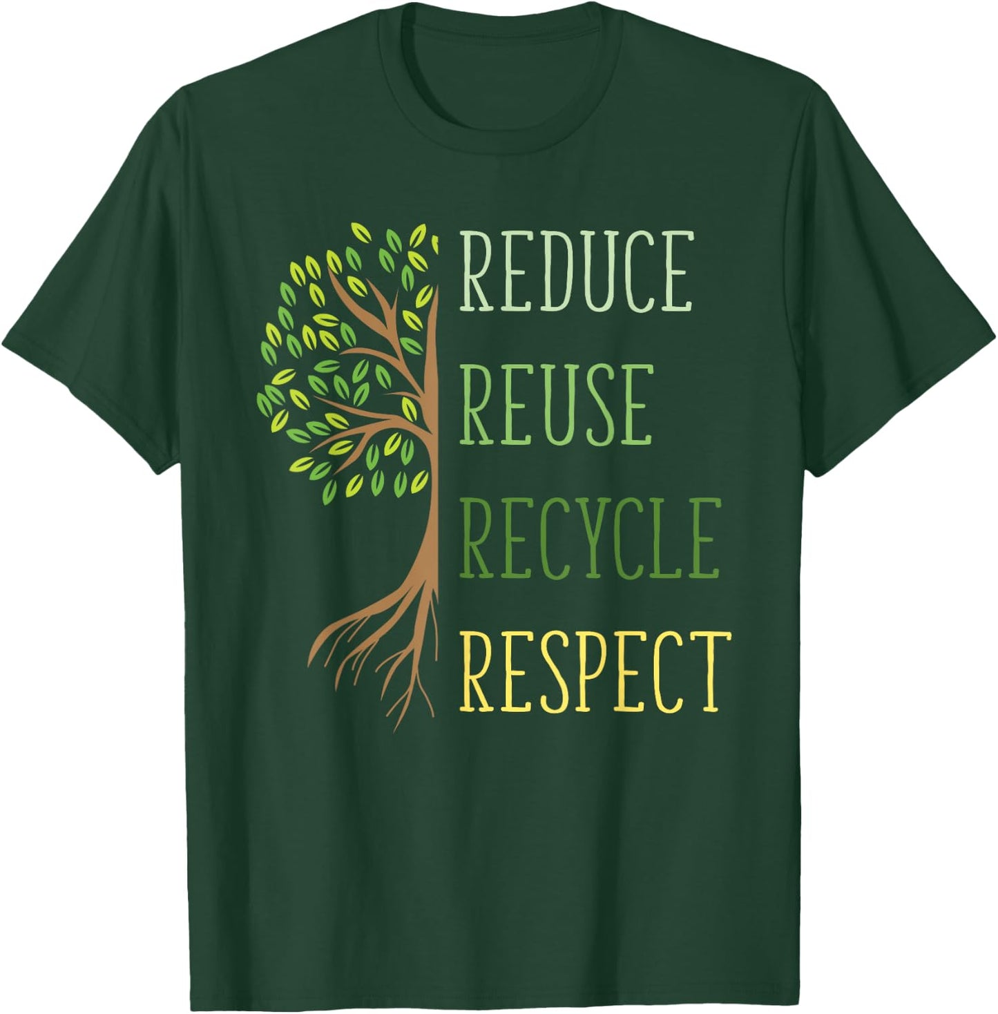 Earth Day Shirt Reduce Reuse Recycle Environmental Ecology T-Shirt - T-Shirt | Forest