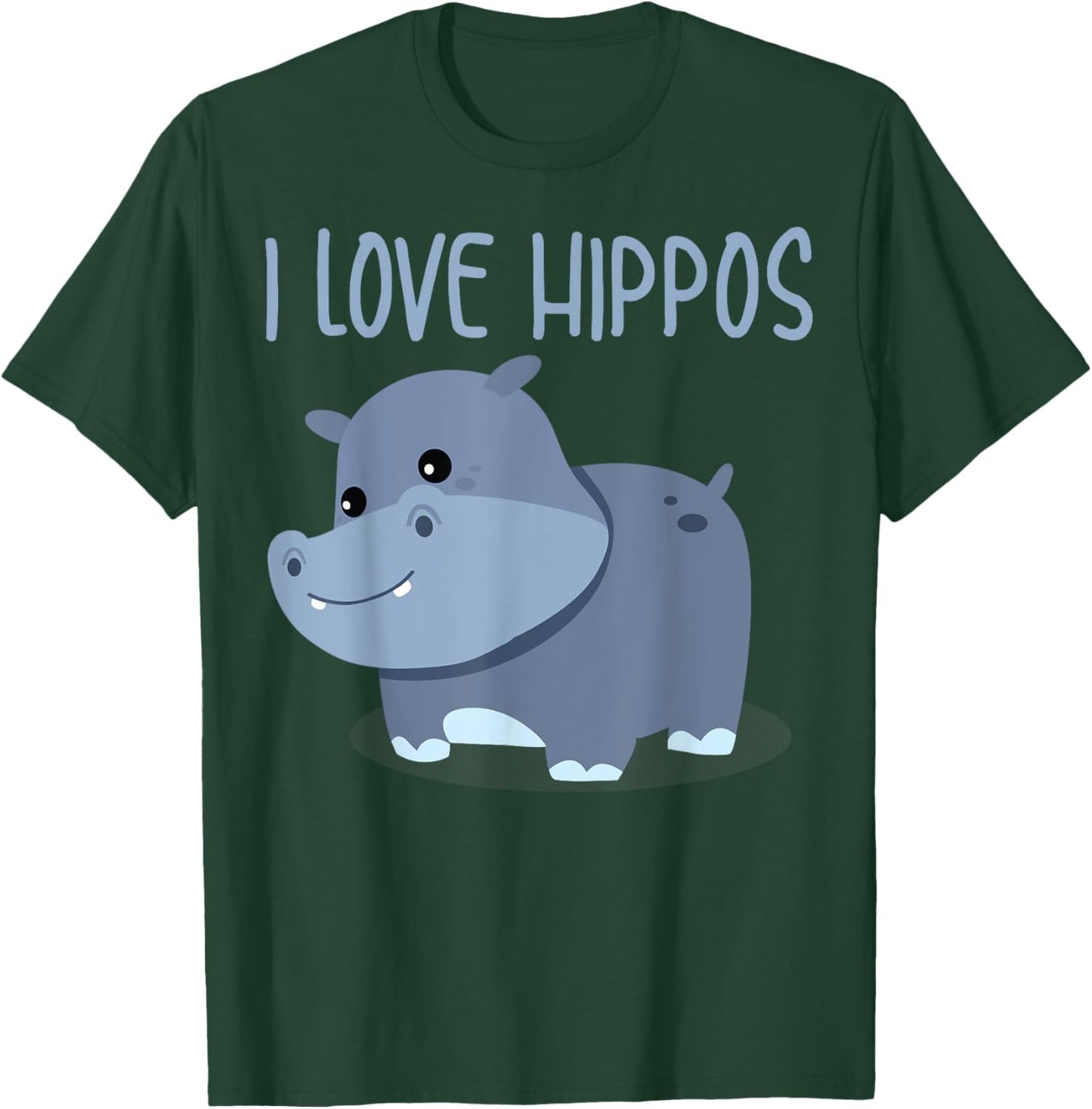 I Love Hippos Design For Girls Boys Kids Safari Hippo Lover T-Shirt - T-Shirt | Forest