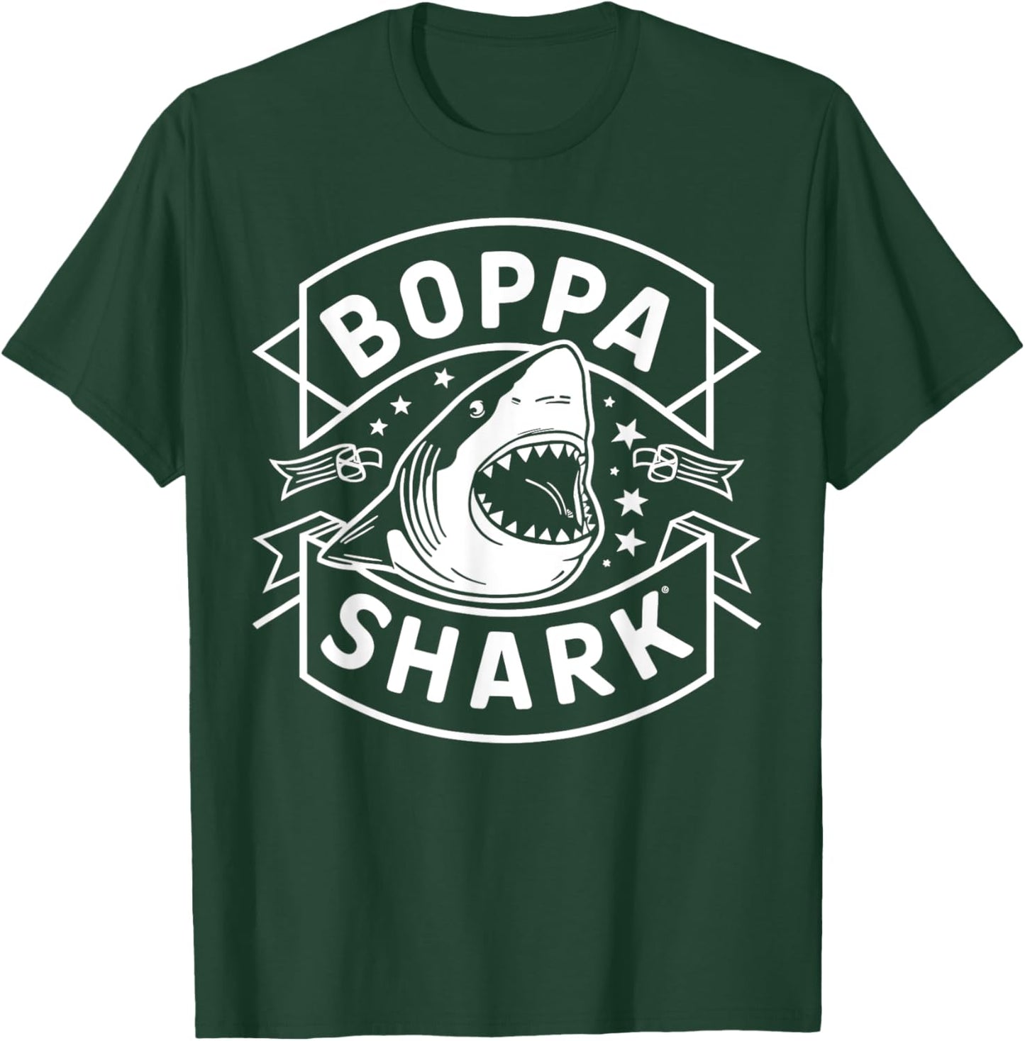 Boppa Shark Grandpa Gifts Funny Graphic T-Shirt - T-Shirt | Forest