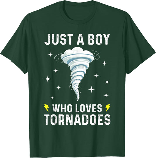 Funny Tornado Gift Boys Kids Hurricane Weather Chaser T-Shirt - T-Shirt | Forest