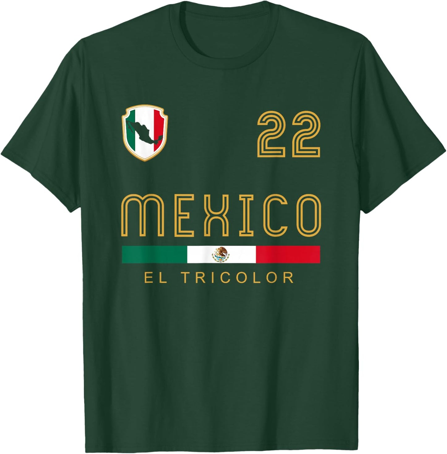 Vintage Mexico Football Flags Fan Gift T-Shirt - T-Shirt | Forest