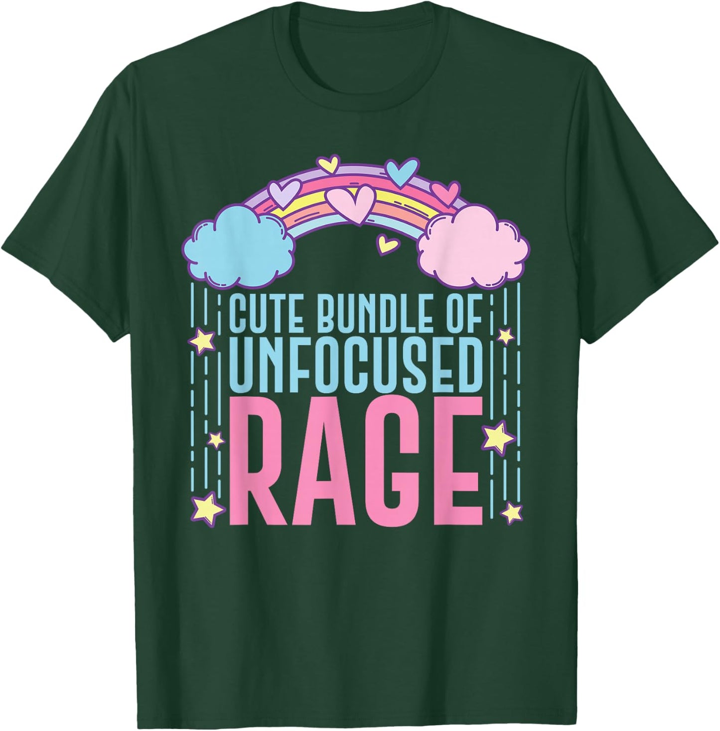 Cute Bundle of Unfocused Rage Funny Pastel Goth Gift Rainbow Small T-Shirt - T-Shirt | Forest