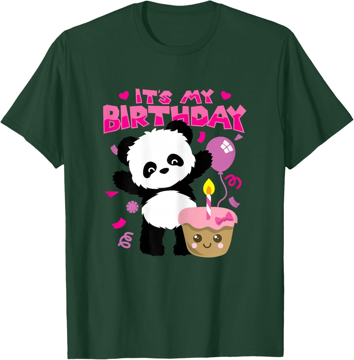 Panda It's My Birthday Party Gift Girls T-Shirt - T-Shirt | Forest