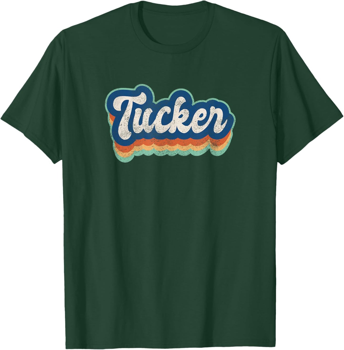 Tucker First Name Boy Vintage Style 70s 80s Personalized T-Shirt - T-Shirt | Forest