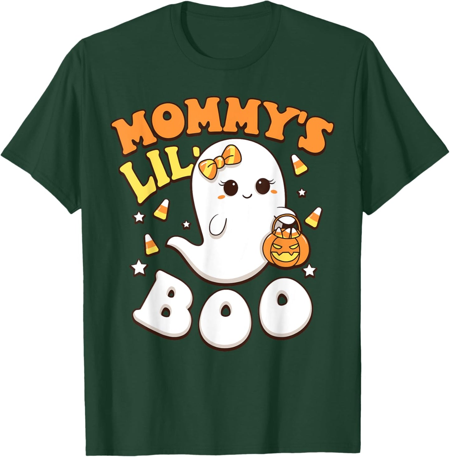 Mommy's Lil' Boo Baby Girls Toddler Halloween Cute Boo Ghost T-Shirt - T-Shirt | Forest