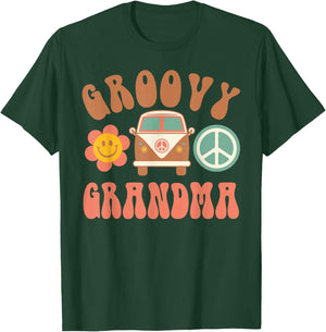 Retro Groovy Grandma Matching Family Birthday Party T-Shirt - T-Shirt | Forest