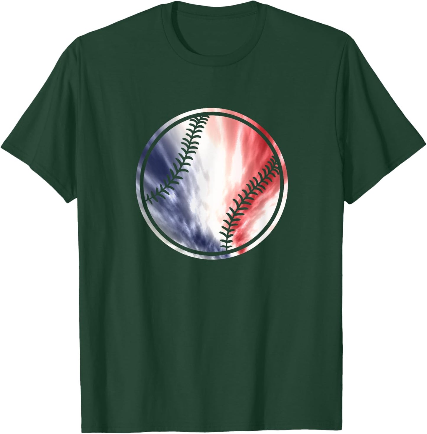 Baseball Ball Tie Dye T-Shirt - T-Shirt | Forest