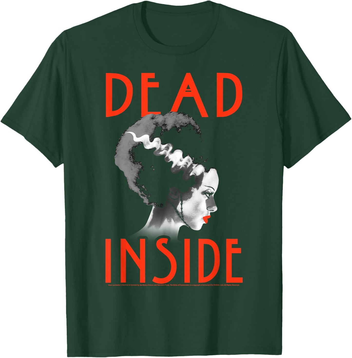 Universal Monsters Bride Of Frankenstein Dead Inside Profile T-Shirt - T-Shirt | Forest
