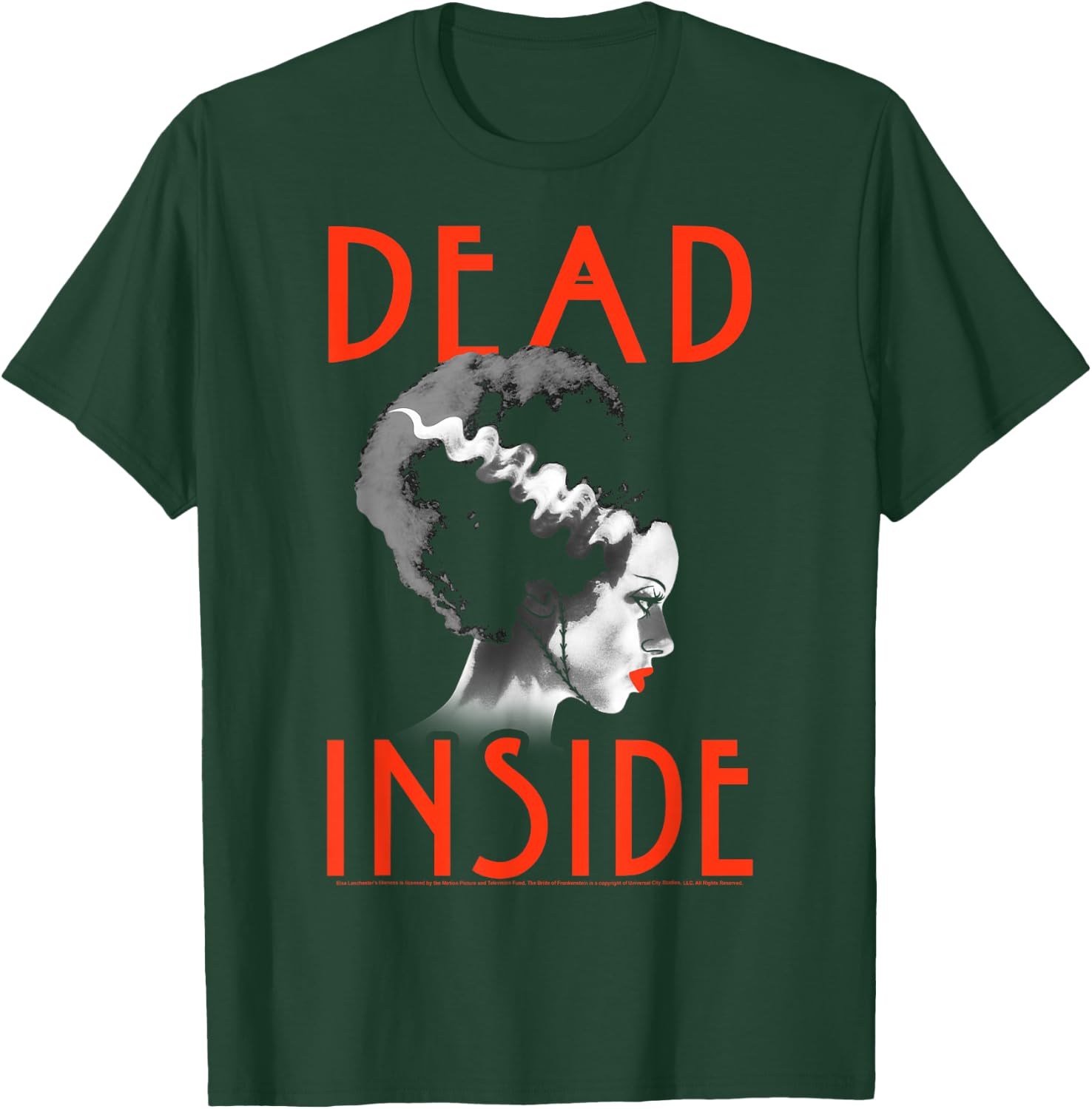 Universal Monsters Bride Of Frankenstein Dead Inside Profile T-Shirt - T-Shirt | Forest