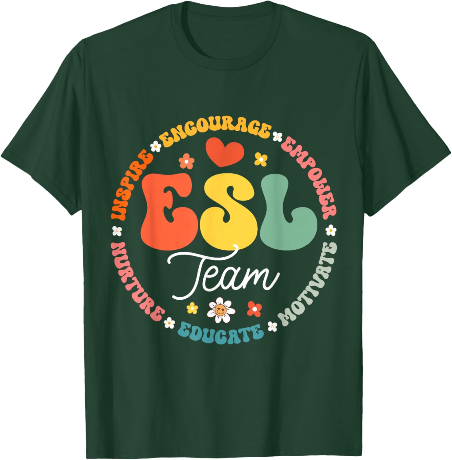 ESL Team Teacher English As A Second Language Squad T-Shirt - T-Shirt | Forest