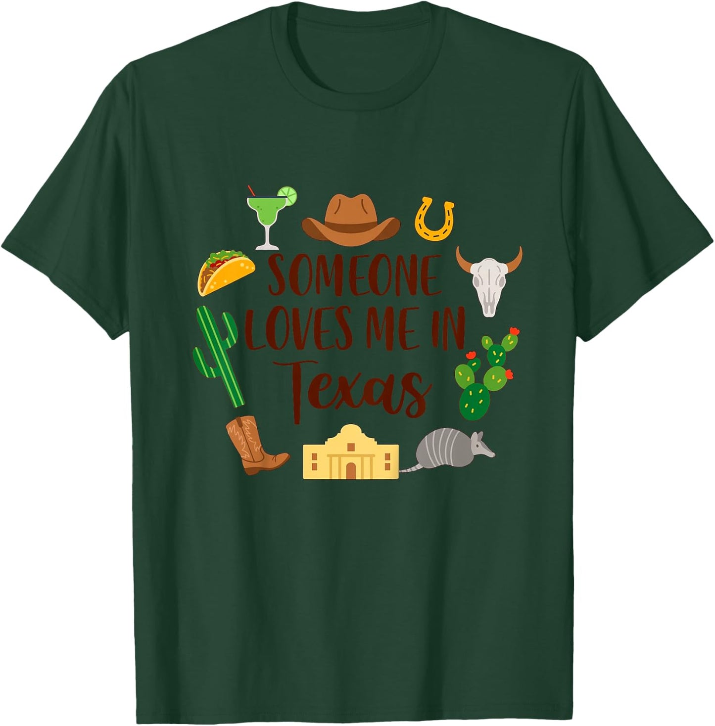 Kids Texas Baby Texas Traveling Trip Someone Loves Me In Texas T-Shirt - T-Shirt | Forest