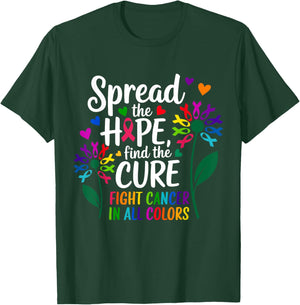 Fight cancer in all and every color ribbons flower heart T-Shirt - T-Shirt | Forest