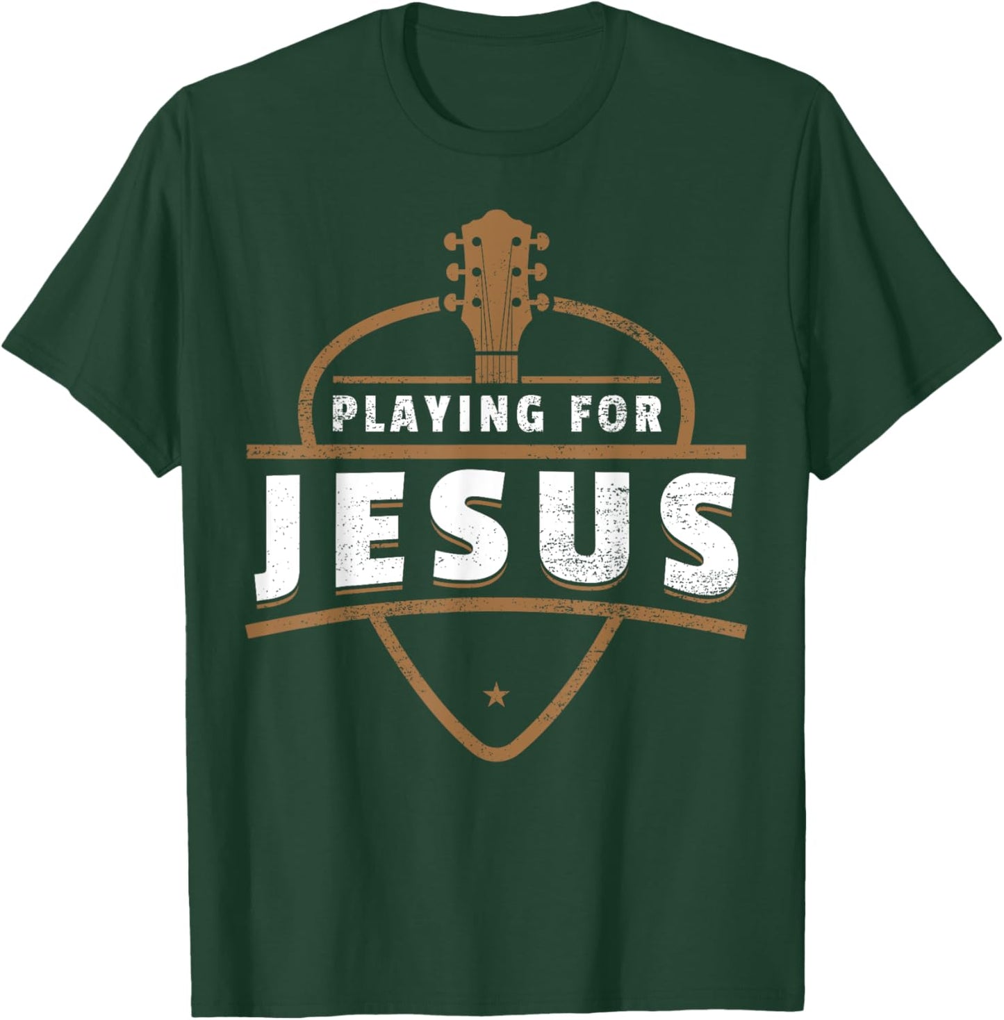 Guitar Playing For Jesus - Christian Guitarist T-Shirt - T-Shirt | Forest