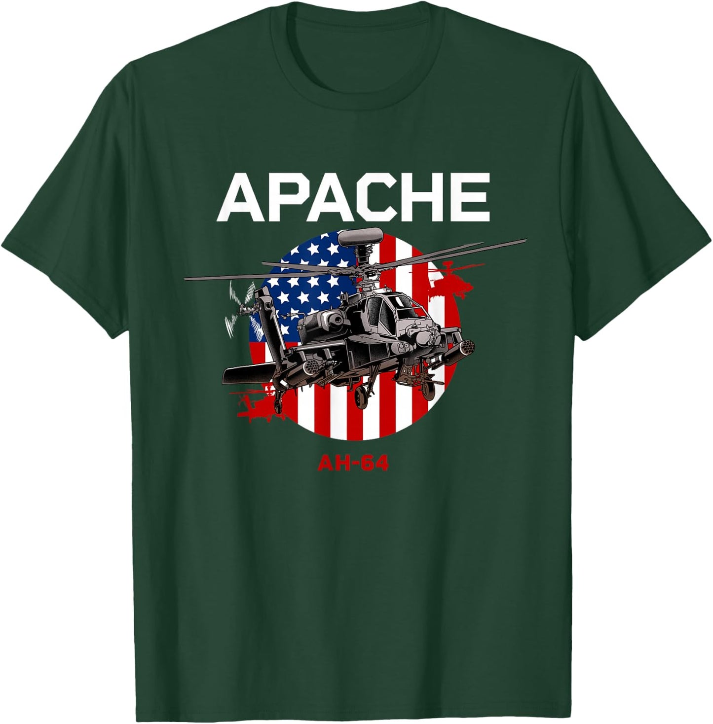 AH-64 Apache US Army Helicopter T-Shirt - T-Shirt | Forest