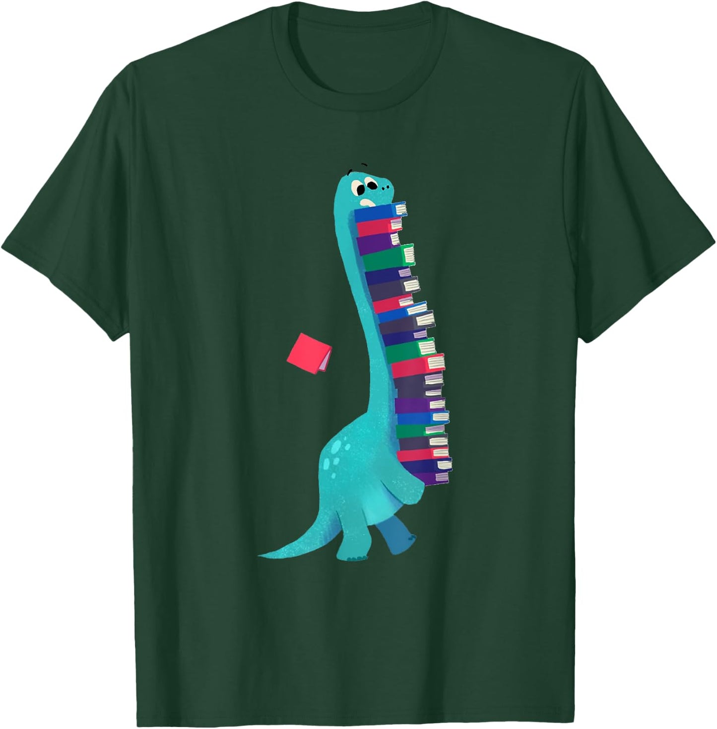 Cute Dinosaur Book Reading T-Shirt - T-Shirt | Forest