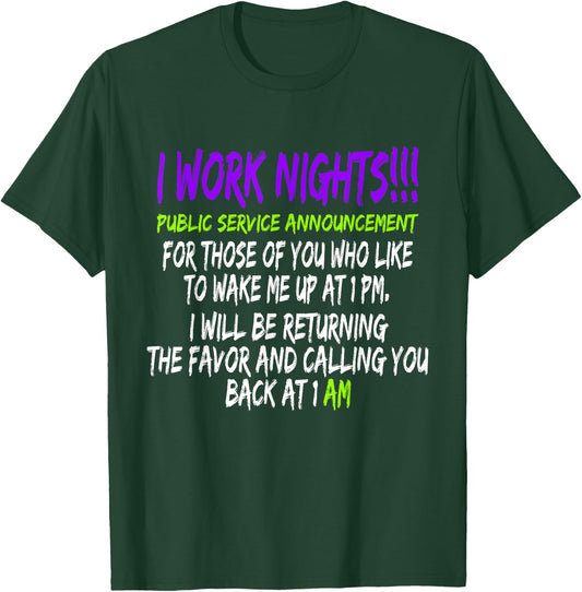 Night Shift Workers Gift, Funny Midnight Shift Gifts T-Shirt - T-Shirt | Forest